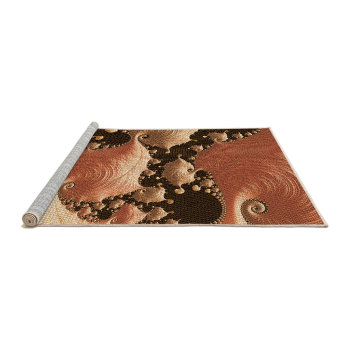 Sideview of Machine Washable Transitional Orange Rug, wshpat1404org