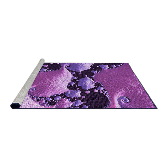 Sideview of Machine Washable Transitional Dark Magenta Purple Rug, wshpat1404pur