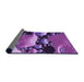 Thickness of Patterned Dark Magenta Purple Rug, pat1404pur