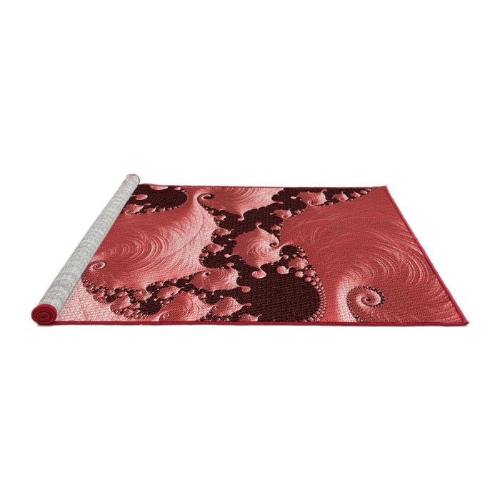 Sideview of Machine Washable Transitional Red Rug, wshpat1404rd