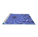 Sideview of Machine Washable Transitional Sky Blue Rug, wshpat1405blu