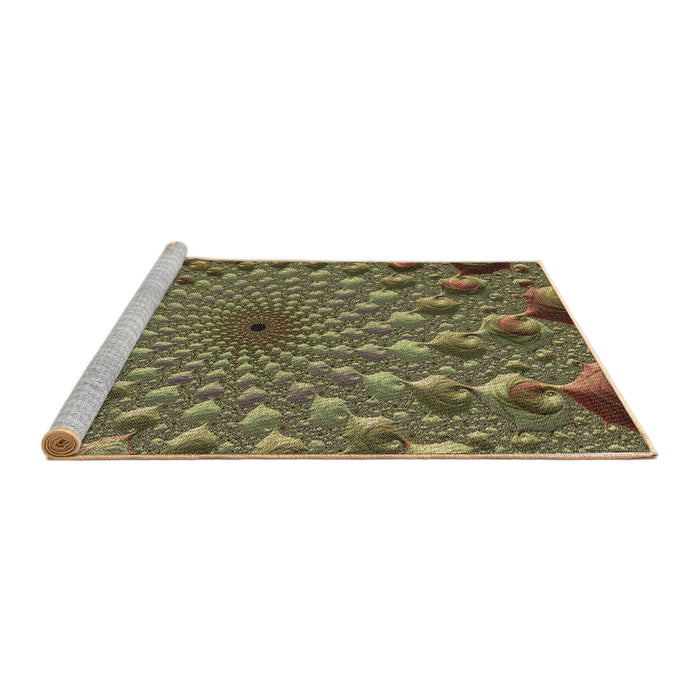 Sideview of Machine Washable Transitional Bakers Brown Rug, wshpat1405brn