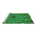 Sideview of Machine Washable Transitional Green Rug, wshpat1405grn