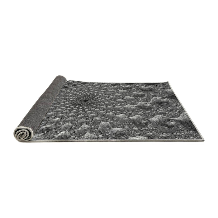 Thickness of Patterned Gunmetal Gray Rug, pat1405gry