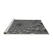 Sideview of Machine Washable Transitional Gunmetal Gray Rug, wshpat1405gry