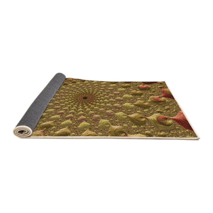 Thickness of Patterned Dark Bronze Brown Rug, pat1405org