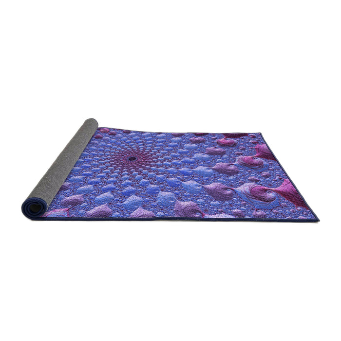 Thickness of Patterned Amethyst Purple Rug, pat1405pur