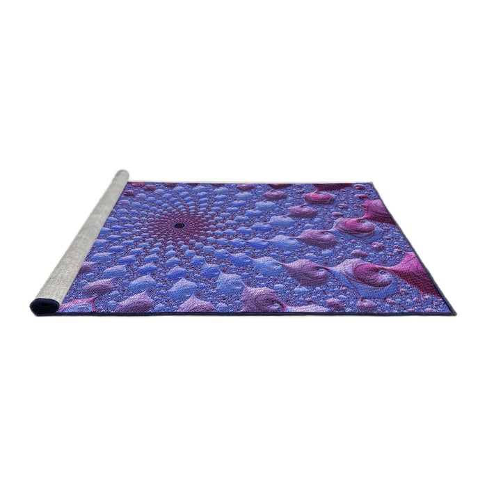 Sideview of Machine Washable Transitional Amethyst Purple Rug, wshpat1405pur