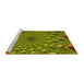 Sideview of Machine Washable Transitional Pistachio Green Rug, wshpat1405yw