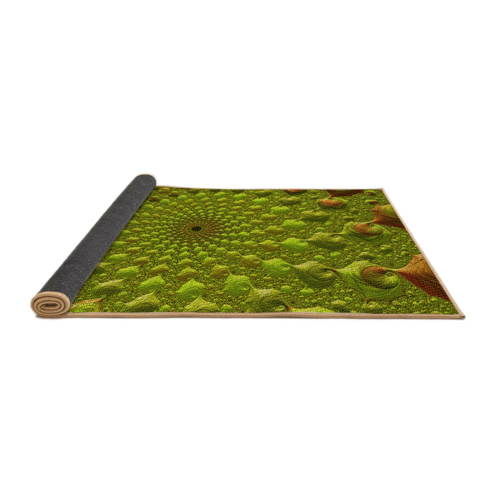 Thickness of Patterned Pistachio Green Rug, pat1405yw