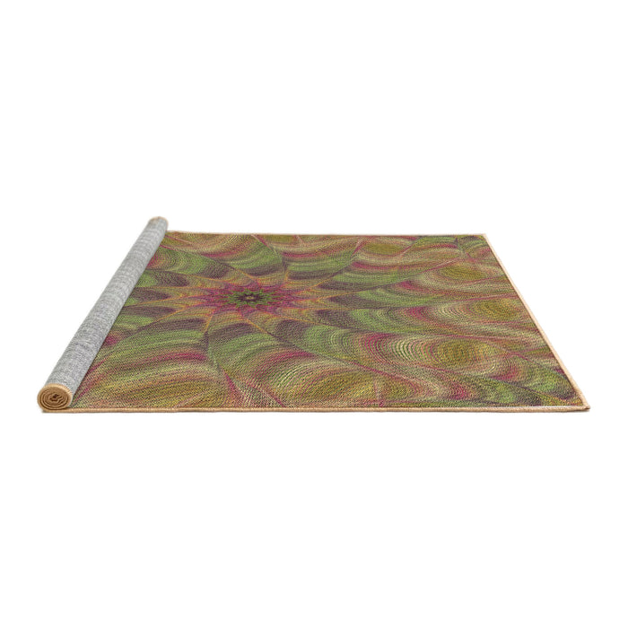 Sideview of Machine Washable Transitional Sienna Brown Rug, wshpat1406brn