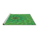 Sideview of Machine Washable Transitional Neon Green Rug, wshpat1406grn