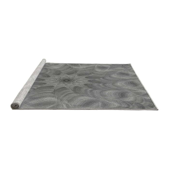 Sideview of Machine Washable Transitional Gray Rug, wshpat1406gry