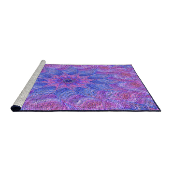 Sideview of Machine Washable Transitional Purple Mimosa Purple Rug, wshpat1406pur