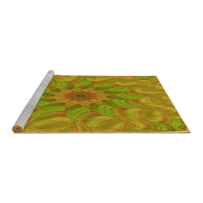 Sideview of Machine Washable Transitional Brown Rug, wshpat1406yw