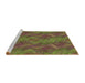 Sideview of Machine Washable Transitional Dark Yellow Green Rug, wshpat1407brn