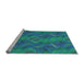 Sideview of Machine Washable Transitional Dark Turquoise Green Rug, wshpat1407lblu