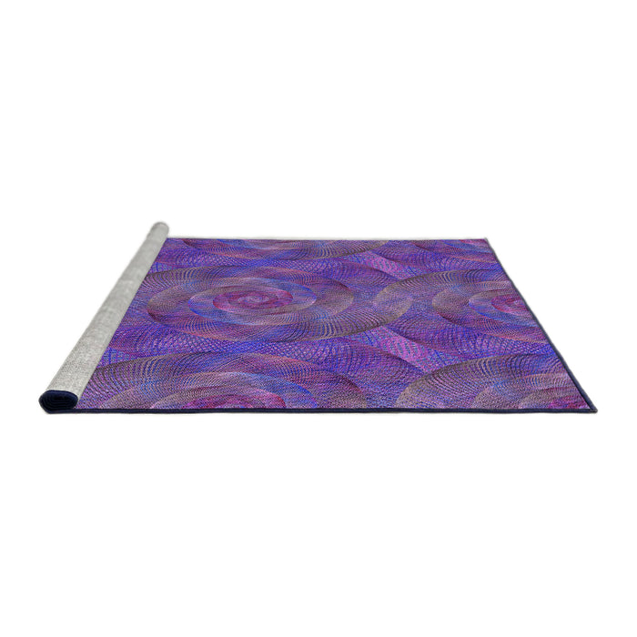 Sideview of Machine Washable Transitional Lilac Purple Rug, wshpat1407pur