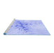 Sideview of Machine Washable Transitional Sky Blue Rug, wshpat1408blu