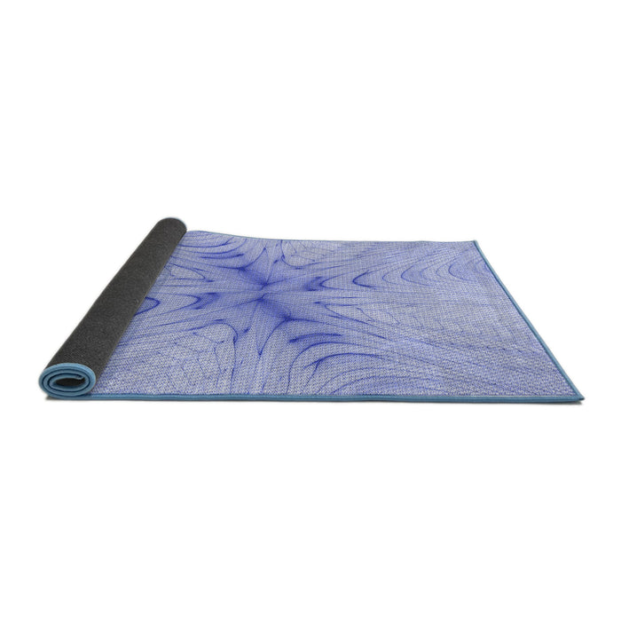 Thickness of Patterned Sky Blue Rug, pat1408blu