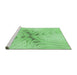 Sideview of Machine Washable Transitional Jade Green Rug, wshpat1408grn