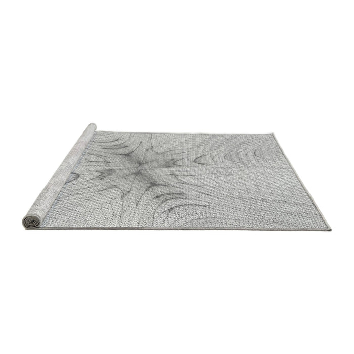 Sideview of Machine Washable Transitional Dark Gray Rug, wshpat1408gry