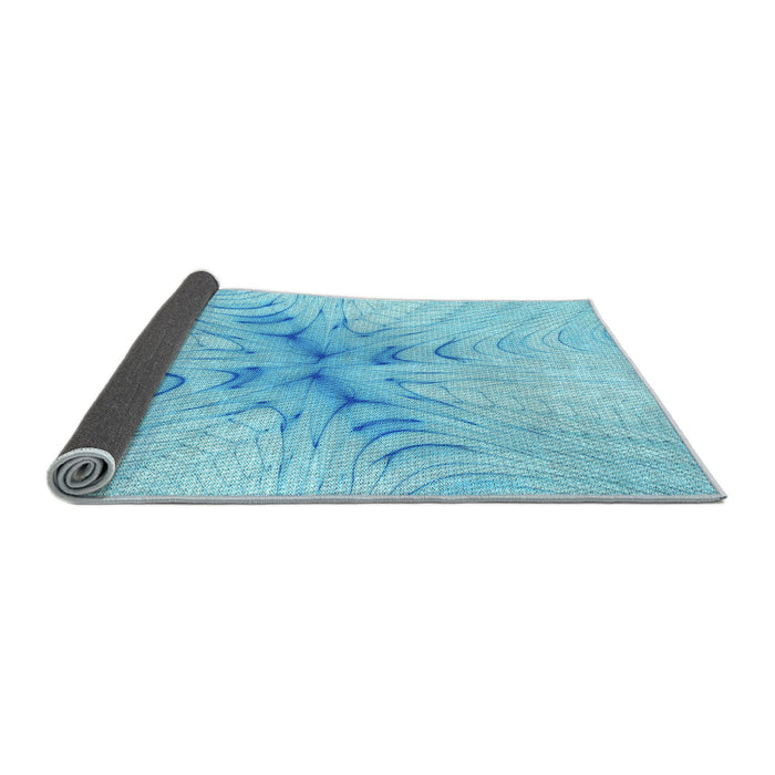 Thickness of Patterned Blue Rug, pat1408lblu