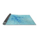 Thickness of Patterned Blue Rug, pat1408lblu