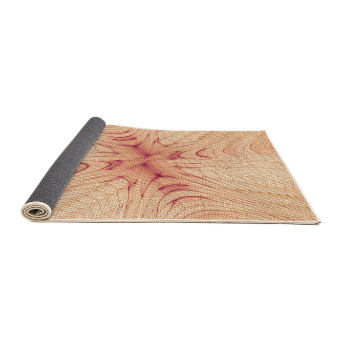 Thickness of Patterned Pastel Orange Rug, pat1408org