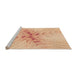 Sideview of Machine Washable Transitional Pastel Orange Rug, wshpat1408org