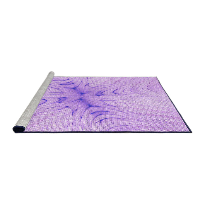 Sideview of Machine Washable Transitional Purple Rug, wshpat1408pur
