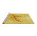 Sideview of Machine Washable Transitional Bold Yellow Rug, wshpat1408yw