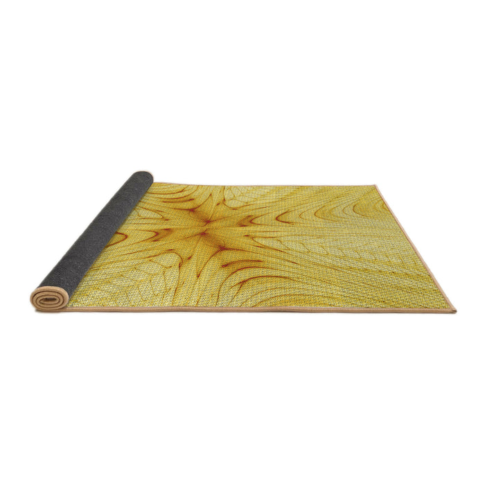 Thickness of Patterned Bold Yellow Rug, pat1408yw