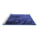 Sideview of Machine Washable Transitional Royal Blue Rug, wshpat1409blu