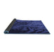 Thickness of Patterned Royal Blue Rug, pat1409blu