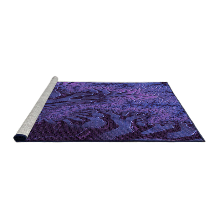 Sideview of Machine Washable Transitional Purple Rug, wshpat1409pur