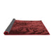 Thickness of Patterned Maroon Red Rug, pat1409rd