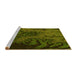 Sideview of Machine Washable Transitional Olive Green Rug, wshpat1409yw