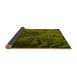 Thickness of Patterned Olive Green Rug, pat1409yw