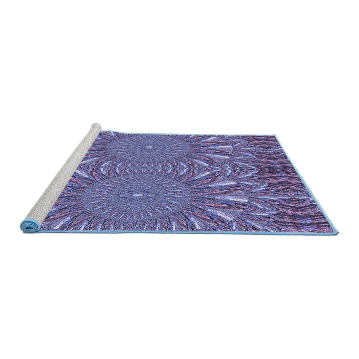 Sideview of Machine Washable Transitional Purple Rug, wshpat141blu