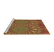 Sideview of Machine Washable Transitional Caramel Brown Rug, wshpat141brn