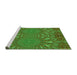 Sideview of Machine Washable Transitional Army Green Rug, wshpat141grn