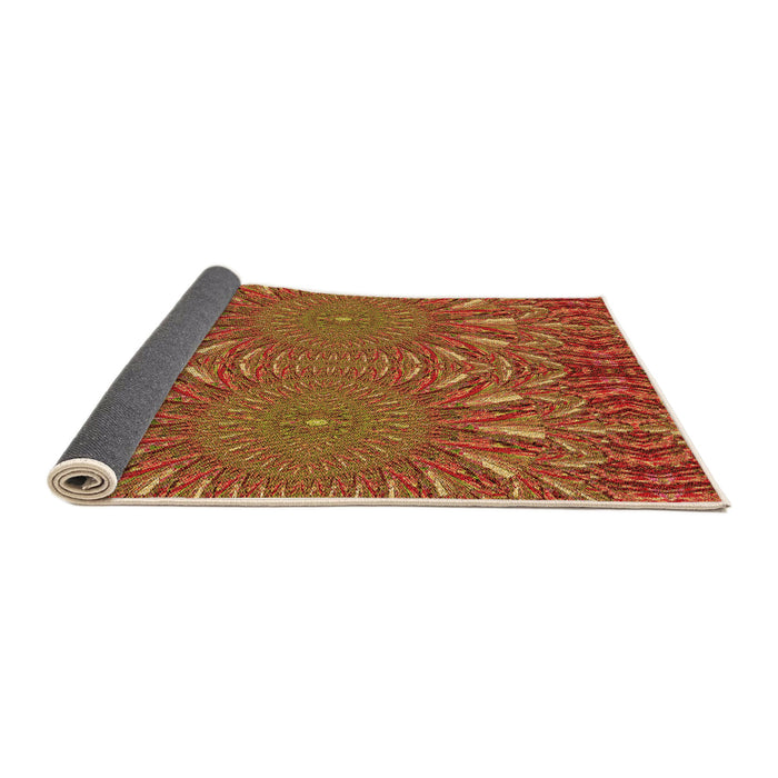 Thickness of Patterned Orange Rug, pat141org