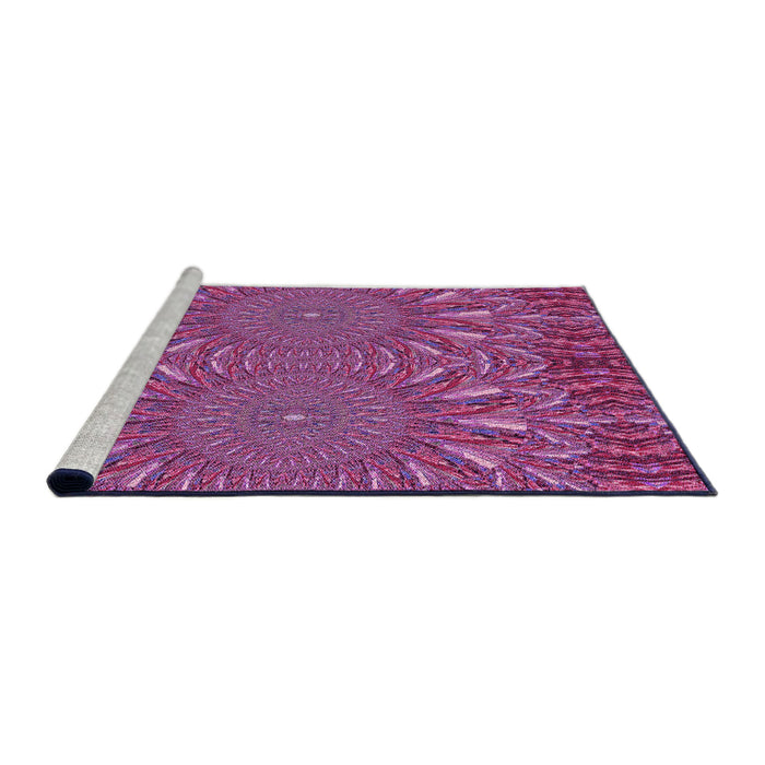 Sideview of Machine Washable Transitional Orchid Purple Rug, wshpat141pur