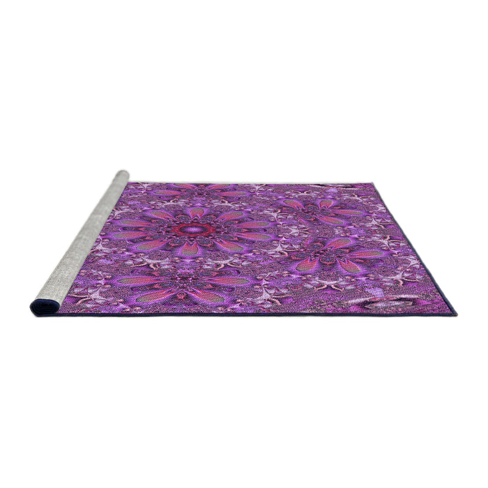 Sideview of Machine Washable Transitional Purple Rug, wshpat1410pur