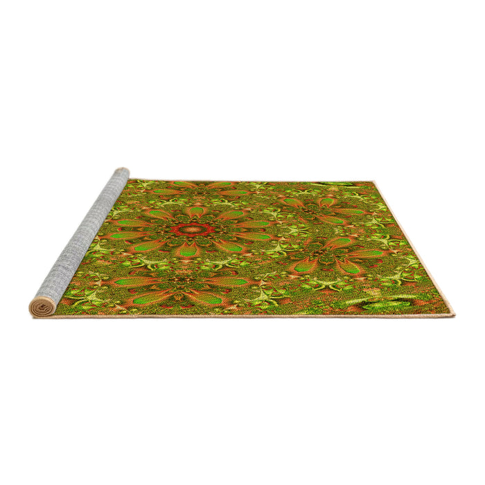 Sideview of Machine Washable Transitional Pistachio Green Rug, wshpat1410yw
