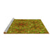 Sideview of Machine Washable Transitional Pistachio Green Rug, wshpat1410yw