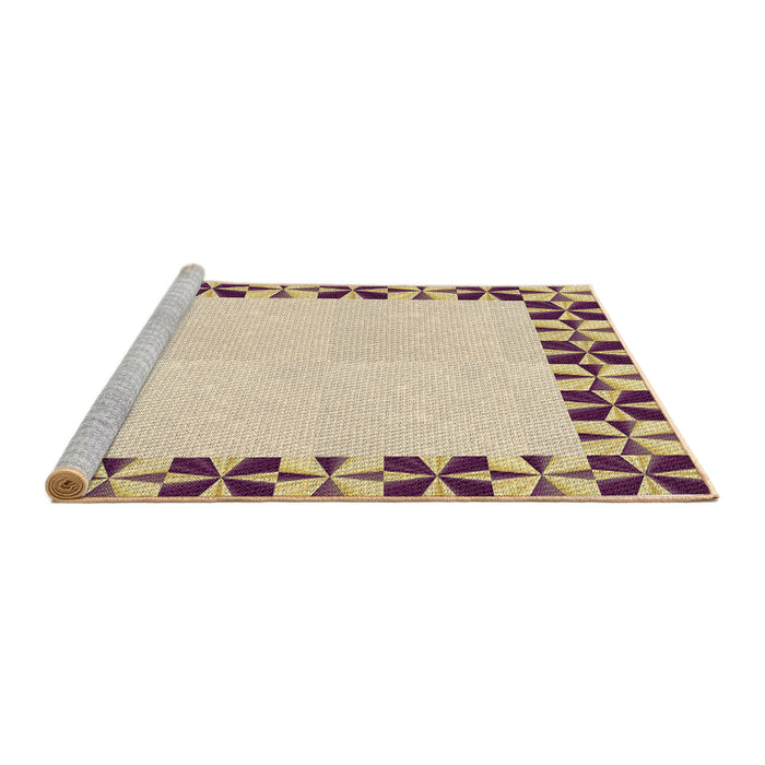 Sideview of Machine Washable Transitional Golden Blonde Gold Rug, wshpat1411brn