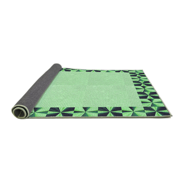 Thickness of Patterned Light Green Rug, pat1411grn