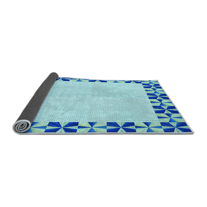 Thickness of Patterned Blue Rug, pat1411lblu